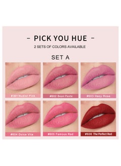 Handaiyan Lipstick Set For Women 6pcs Matte Moisturizing Lip Stick Velvet Long Lasting Waterproof Nude Non-Stick Cup 24 Hours Smudge Proof Permanent Color Stay Hydration Lightweight Texture Ice Cube Makeup Gift  - Image 4