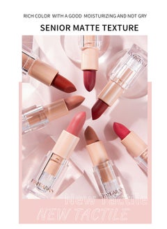 Handaiyan Lipstick Set For Women 6pcs Matte Moisturizing Lip Stick Velvet Long Lasting Waterproof Nude Non-Stick Cup 24 Hours Smudge Proof Permanent Color Stay Hydration Lightweight Texture Ice Cube Makeup Gift  - Image 3