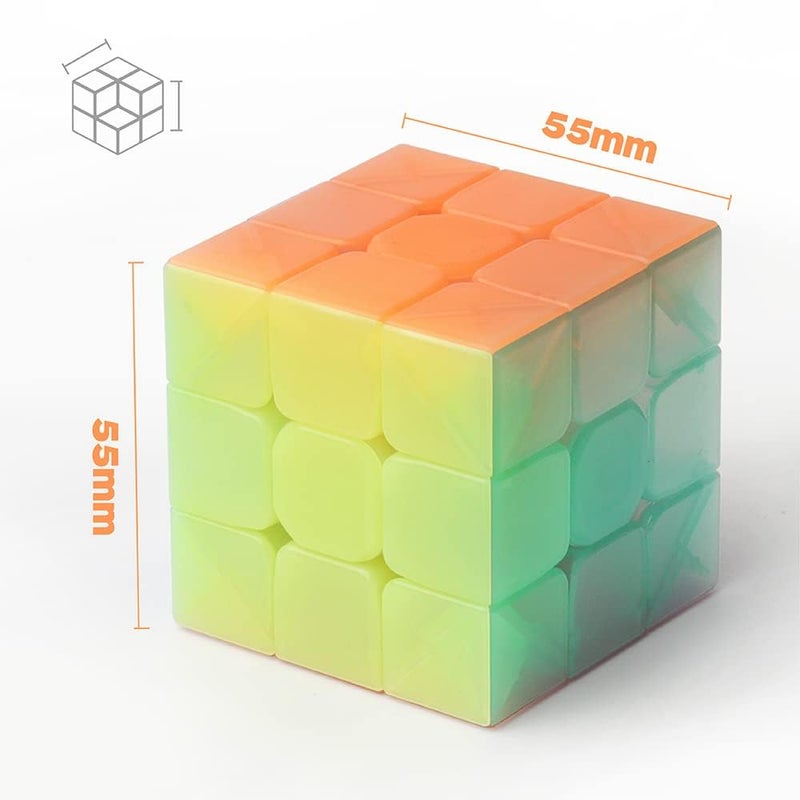 D-FantiX QY Toys Warrior W 3x3 Speed Cube Jelly 3x3x3 Magic Cube Puzzles Transparent Pastel Color - Image 2