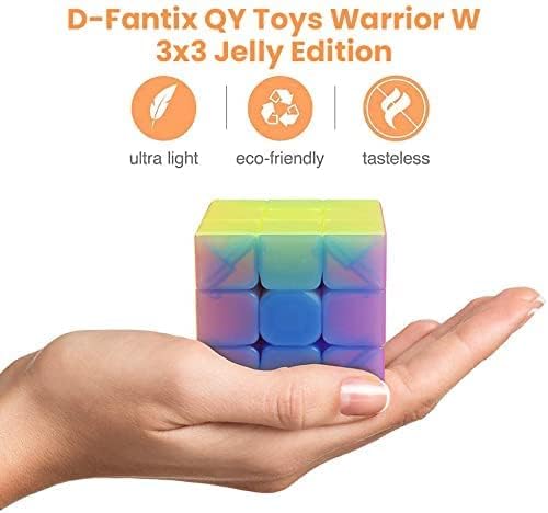 D-FantiX QY Toys Warrior W 3x3 Speed Cube Jelly 3x3x3 Magic Cube Puzzles Transparent Pastel Color - Image 5
