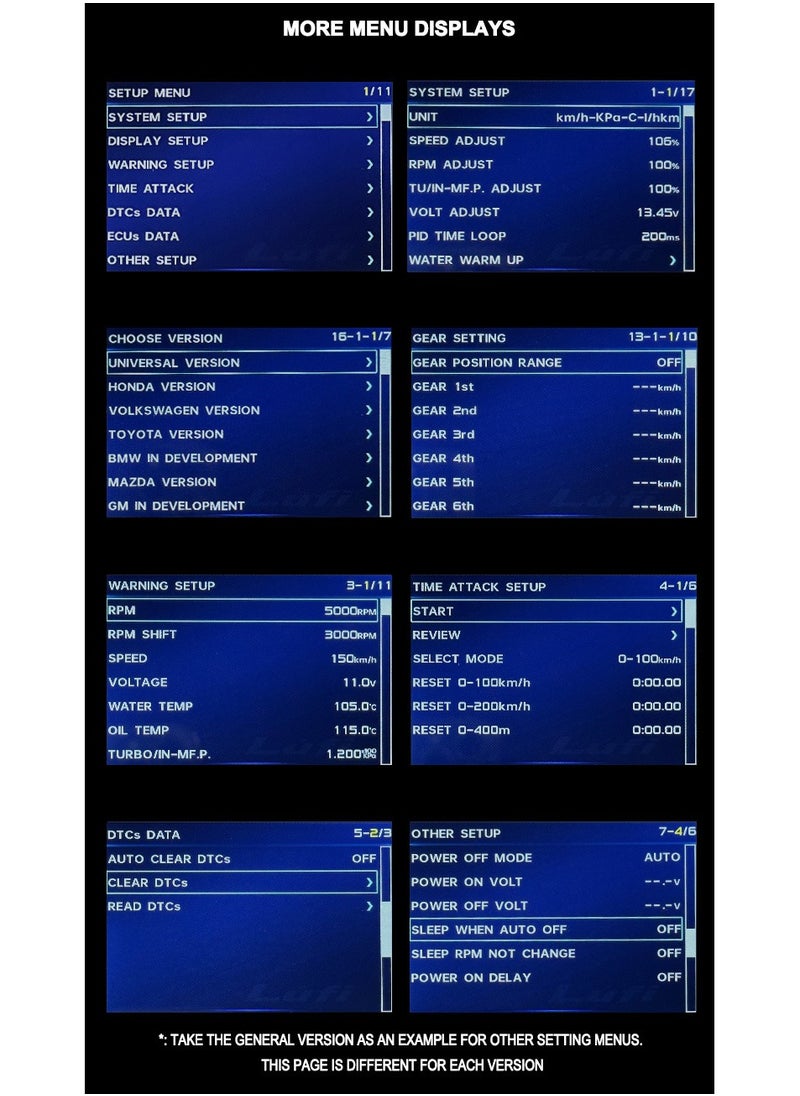 Lufi Xs Obd Gauge Display, GPS Speedometer,car inclinometer, Boost Gauge, RPM Meter, Heads up Display for car,Multifunction Digital Gauge Cluster