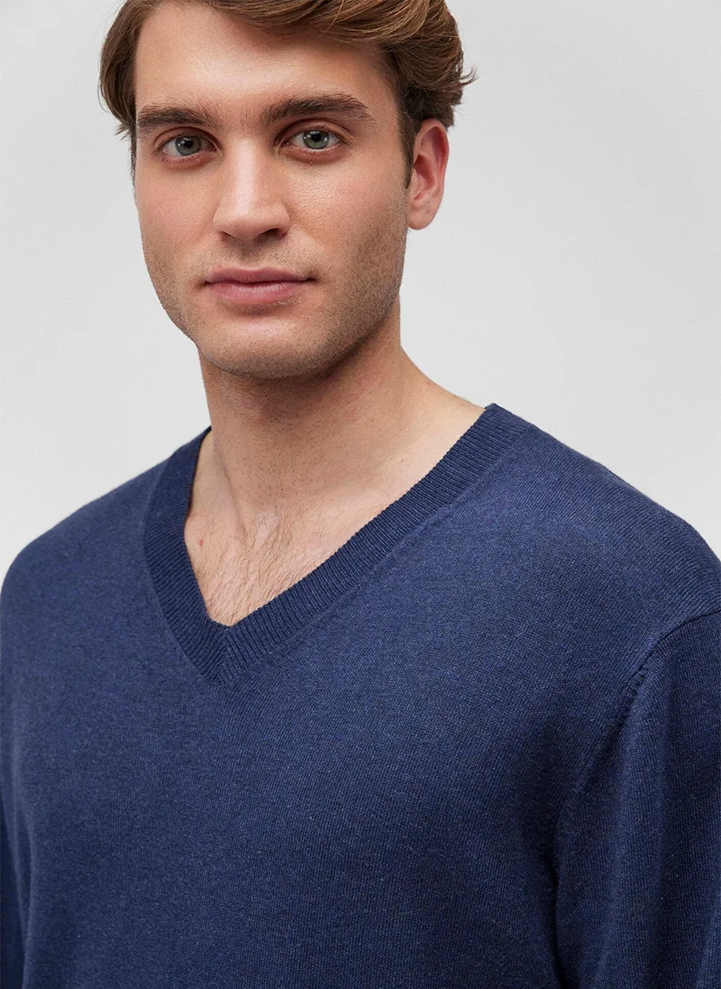 مافي V Neck Navy Sweater