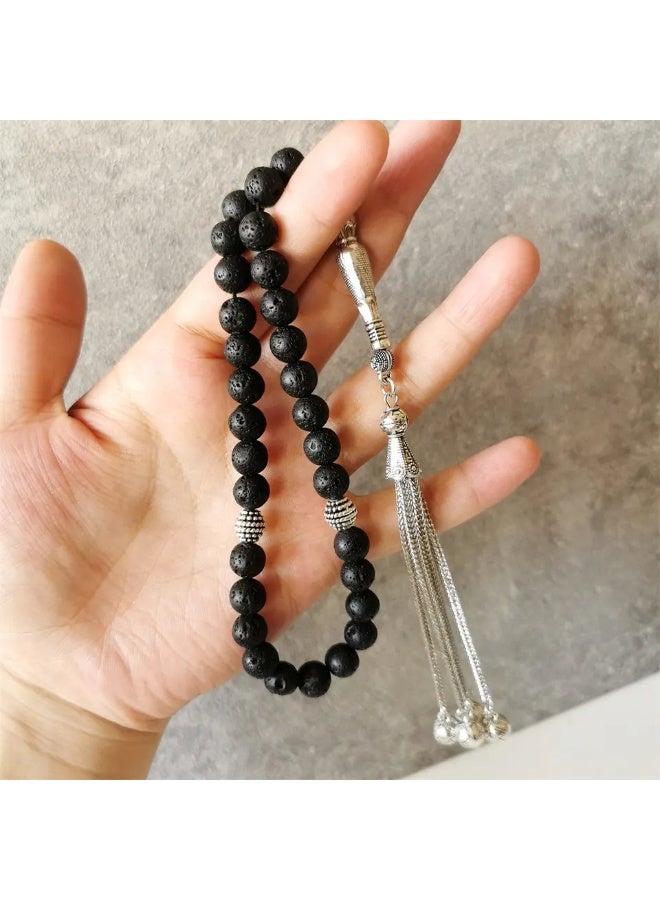 NIBEMINENT 33 Muslim Prayer Beads Black/10mm  - Image 3