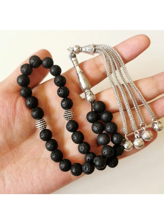 NIBEMINENT 33 Muslim Prayer Beads Black/10mm  - Image 1