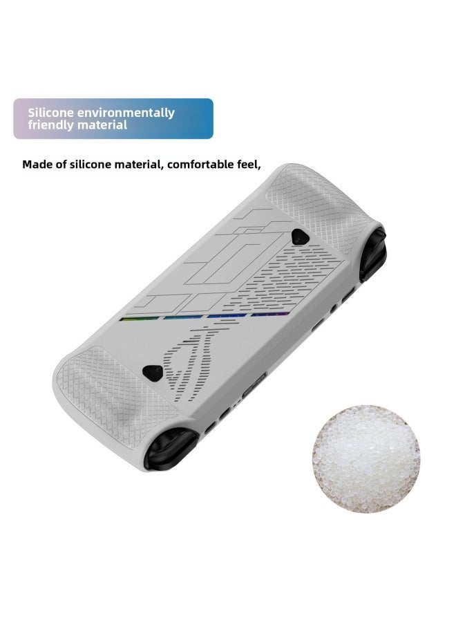 Suitable For ASUS Rog Ally X Handheld Silicone Protective Case Soft Non-deformation Fuel Injection All-inclusive Protective Case Accessories-Product Color:black-Model:rog Ally X Silicone Case