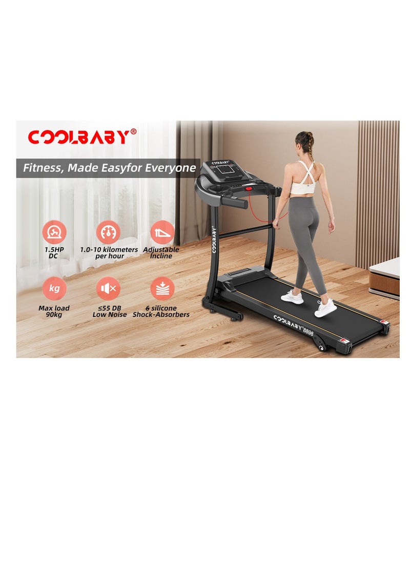 Cool Baby Style - Folding Treadmill 1.5HP Portable Treadmill with Manual Incline Easy to Assemble Fitness Treadmill for Home Office 12 Preset Programs Speed ​​1.0-10KM/H - Image 1