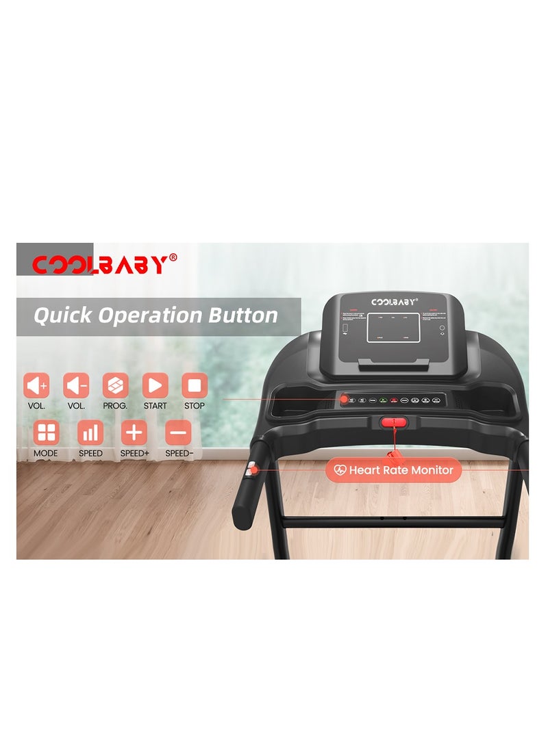 Cool Baby Style - Folding Treadmill 1.5HP Portable Treadmill with Manual Incline Easy to Assemble Fitness Treadmill for Home Office 12 Preset Programs Speed ​​1.0-10KM/H - Image 1