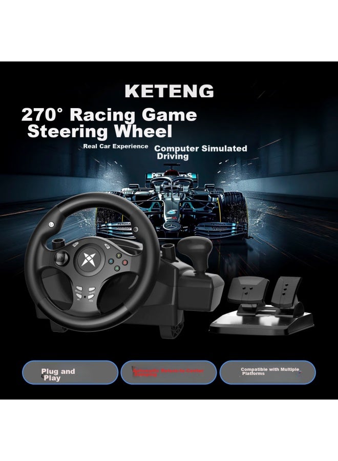 Keteng D3a Computer Racing Game Steering Wheel, 8-in Simulation Driving, Ps4/xbox One/pc, Euka 2 Dust Racing Car - Image 1