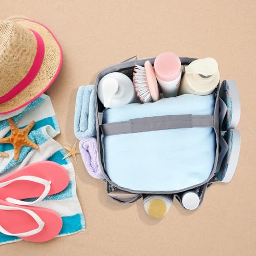 Attmu Mesh Shower Caddy Portable for College Dorm Room Essentials with 8 Pockets, Hanging Shower Caddy Dorm Basket, Quick Dry Shower Bag for Bathroom - Image 4