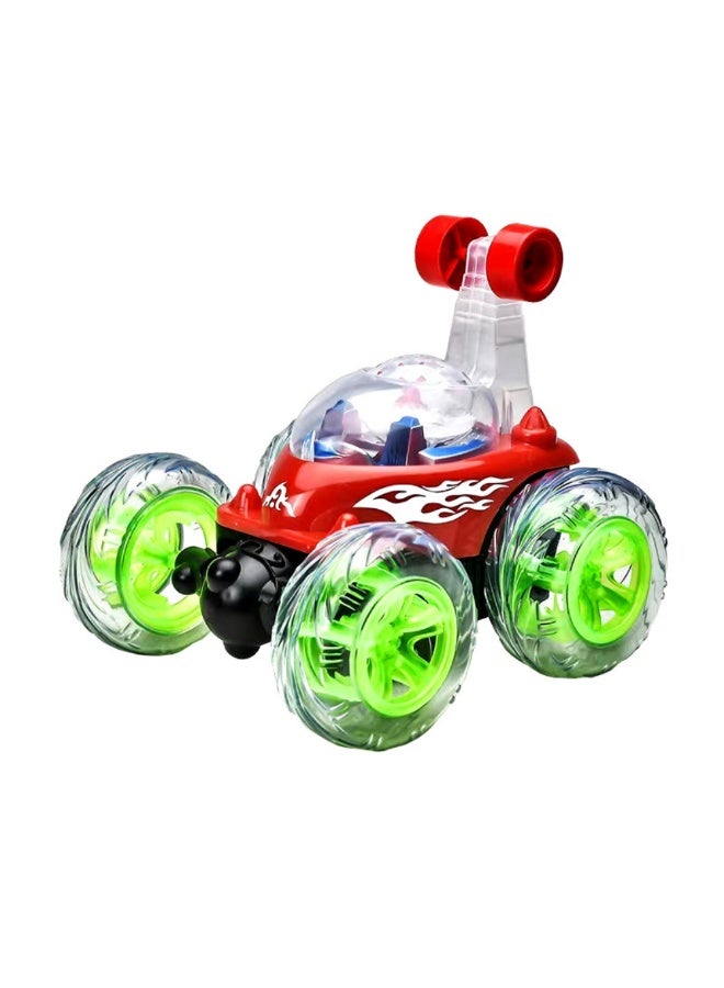 DAT Rechargeable 360° Stunt RC Car with LED Lights & Music, Wheelie Flip – Blue – Ages 3+ - Image 2
