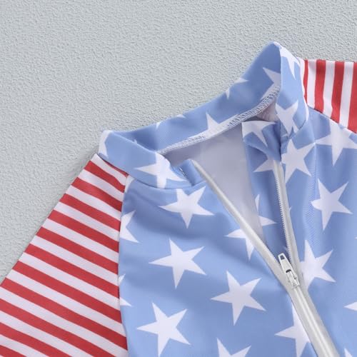 Socutebabe Toddler Infant Baby Boys Girl Swimsuit Kids Rash Guard One Piece Newborn Zipper Bathing Suit Swimwear with Hat (ww-red Blue,2-3T) - Image 5