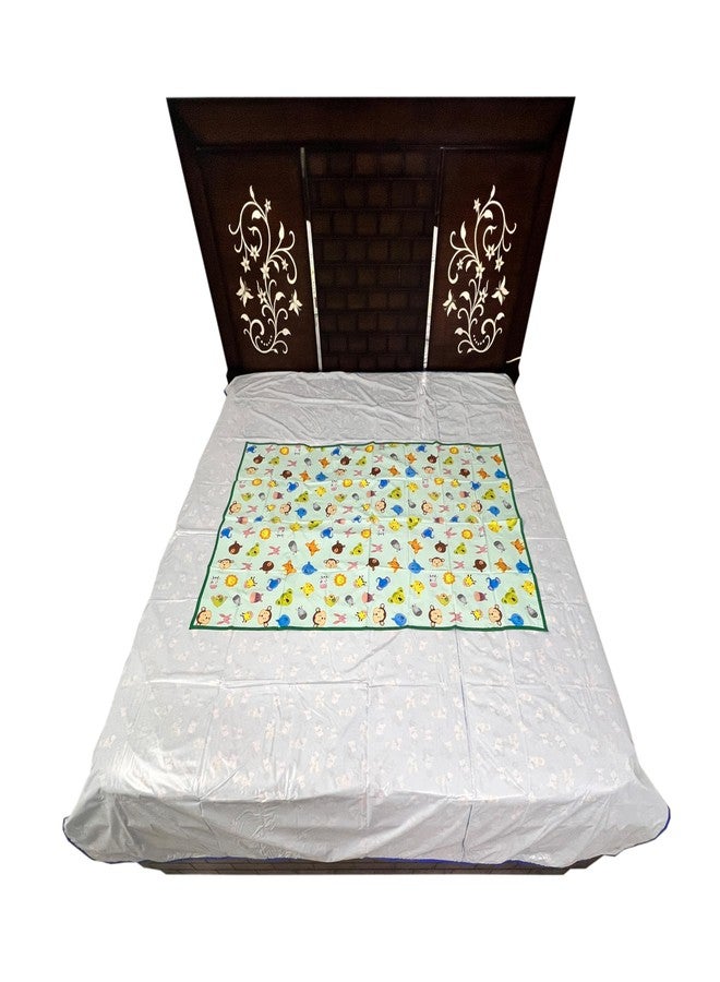Ecosoft Baby Plastic Sheet/PVC Sheet for Kids/Rubber Sheet for Babies/Bed Wetting Protector (90 x 135 cm) (36 x 54 Inch) (Circus Brown & Animal Green) - Image 4