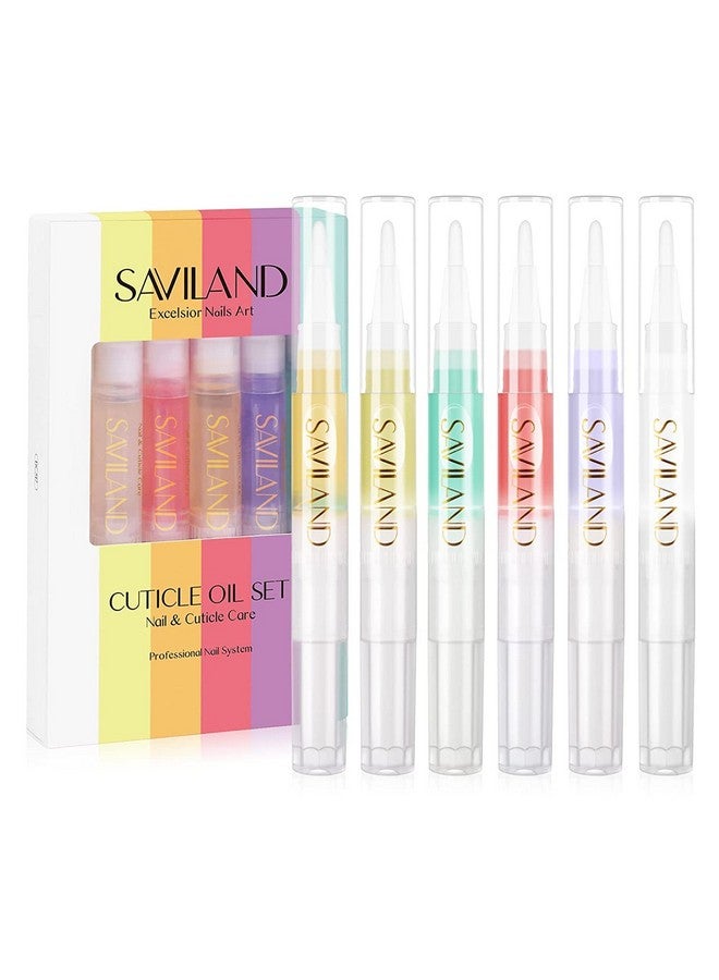 SAVILAND Natural Cuticle Oil Pen: 6PCS Revitalizing Cuticle Oil for Nails with Vitamin E Repaired Cuticles Overnight Cuticle Softener Nail Strengthener Protector for Damaged Skin Thin Nail - Image 1