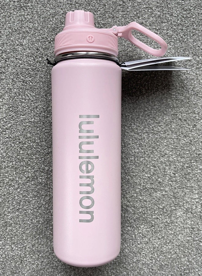 Lululemon 24oz Stainless Steel Back to Life Sport Water Bottles With Push-Pull Lid and Straw, BPA Free - Image 3