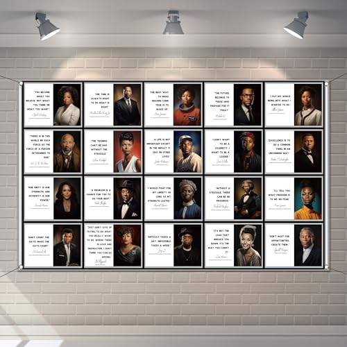 Buxiuer Black History Month Bulletin Board Decorations Historical Famous People Photo Booth Backdrop for School Classroom Hallways Decor - Image 1