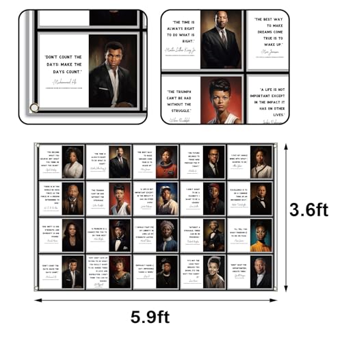 Buxiuer Black History Month Bulletin Board Decorations Historical Famous People Photo Booth Backdrop for School Classroom Hallways Decor - Image 2