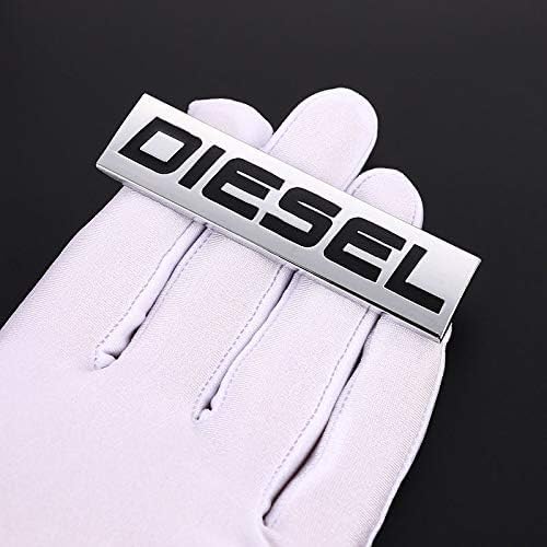 Automaze Diesel Emblem 3D Metal Car Badges Emblems Trunk Rear Fender Emblem compataibe with Tailgate Side Sticker Badge Car Decals (Chrome Color) (Chrome-BLK) - Image 2