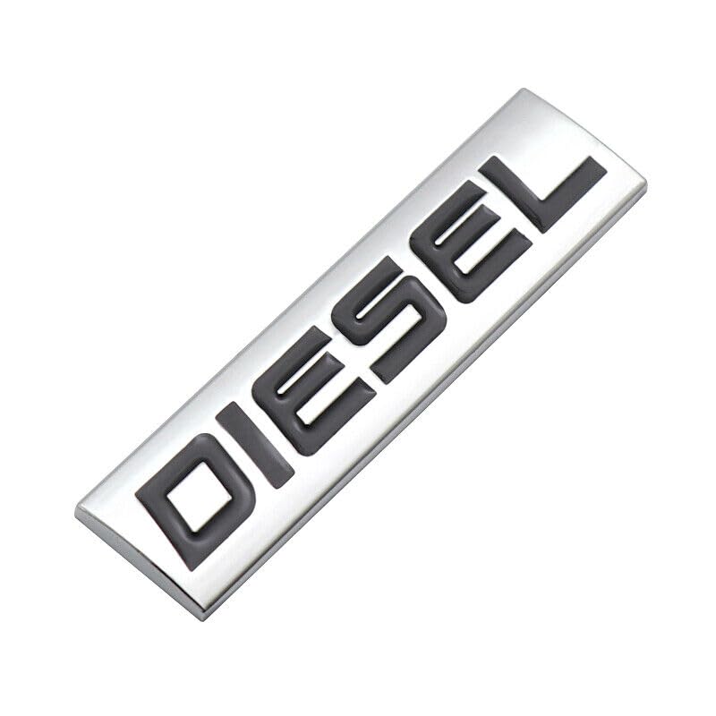 Automaze Diesel Emblem 3D Metal Car Badges Emblems Trunk Rear Fender Emblem compataibe with Tailgate Side Sticker Badge Car Decals (Chrome Color) (Chrome-BLK) - Image 3