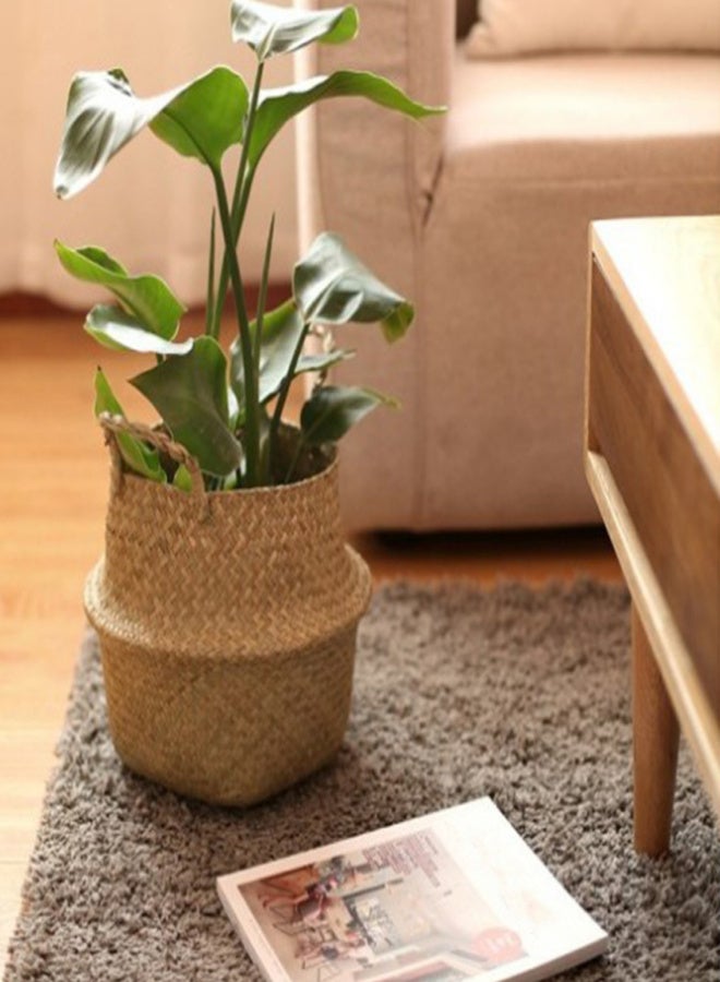 Handmade Woven Planter Round Shape Picnic Container Storage Basket Garden Flower Vase Plant Pots for Home Décor Vegetables Flowers Herbs Fruit Planting - Image 5