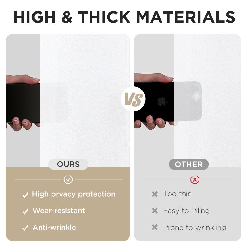 Joydeco White Curtains Backdrop for Wedding Parties, Photo Backdrop Curtains for Wedding Decorations Birthday, Wrinkle Free Polyester 5ft x 10ft Fabric Drape 2 Panels with Rod Pockets - Image 4