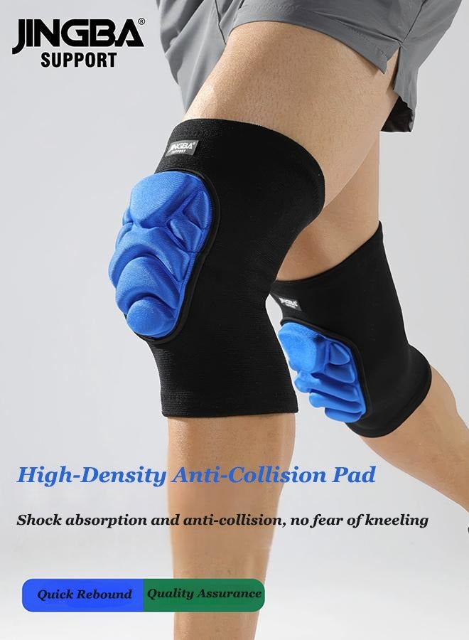 جينجبا سابورت وسادات الركبة الرياضية من جينغبا - وسادات الركبة للكرة الطائرة - إسفنجة سميكة مضادة للتصادم، وسادات ركبة دافئة وغير قابلة للانزلاق، مقاومة للصدمات، مناسبة لركوب الدراجات في الهواء الطلق، والرقص، واليوغا، والكرة الطائرة، إلخ. زوج واحد - Image 2