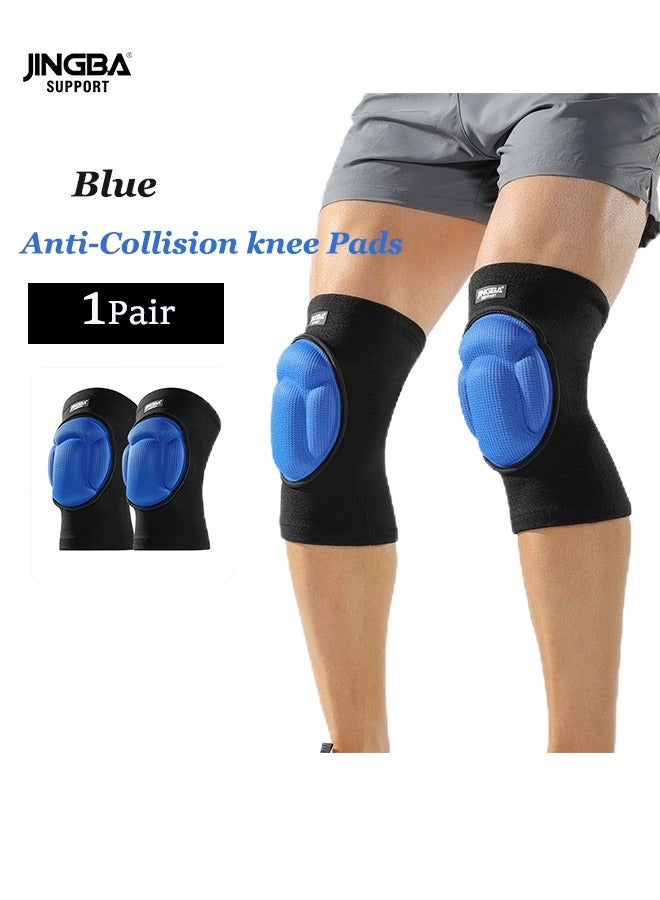 جينجبا سابورت وسادات الركبة الرياضية من جينغبا - وسادات الركبة للكرة الطائرة - إسفنجة سميكة مضادة للتصادم، وسادات ركبة دافئة وغير قابلة للانزلاق، مقاومة للصدمات، مناسبة لركوب الدراجات في الهواء الطلق، والرقص، واليوغا، والكرة الطائرة، إلخ. زوج واحد - Image 1