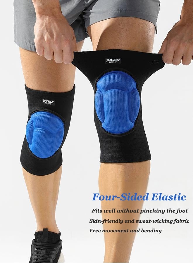 جينجبا سابورت وسادات الركبة الرياضية من جينغبا - وسادات الركبة للكرة الطائرة - إسفنجة سميكة مضادة للتصادم، وسادات ركبة دافئة وغير قابلة للانزلاق، مقاومة للصدمات، مناسبة لركوب الدراجات في الهواء الطلق، والرقص، واليوغا، والكرة الطائرة، إلخ. زوج واحد - Image 5