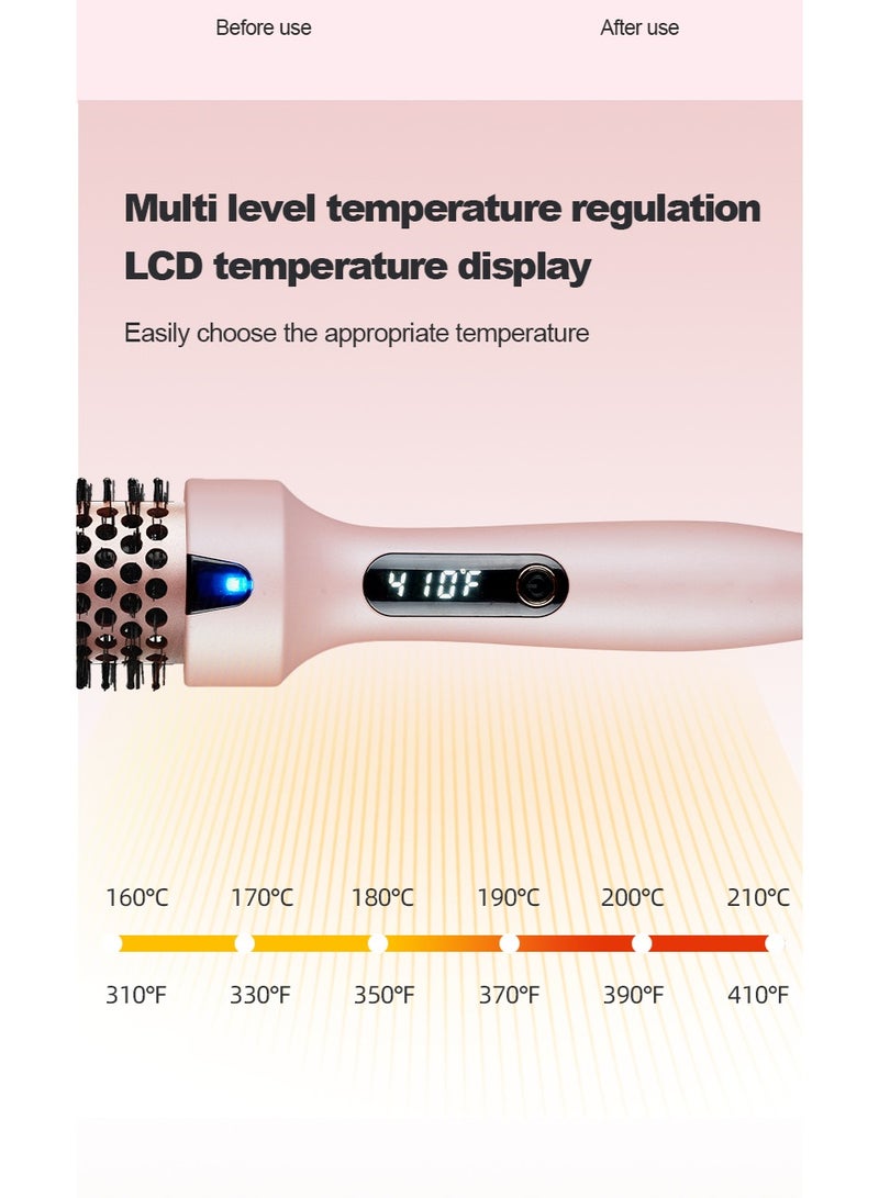 AETHER Thermal Brush, Blowout Boost 1.5 inch Heated Round Brush for Blowout Look, Dual Voltage, Pink, Sakura, Tourmaline Ceramic, Negative Ion Technology, 5 Temperature Settings, Less Damage - Image 5