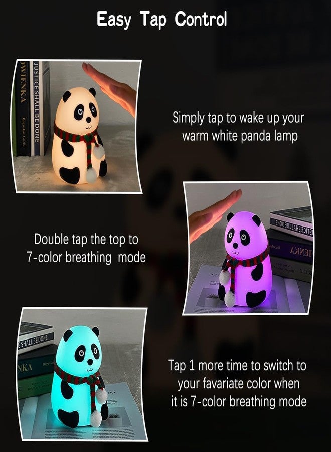 Wosta Kids Panda Night Light - Silicone Nursery Lamp for Baby and Toddler, Squishy Animal Lamp for Boys and Girls Bedroom - Image 5