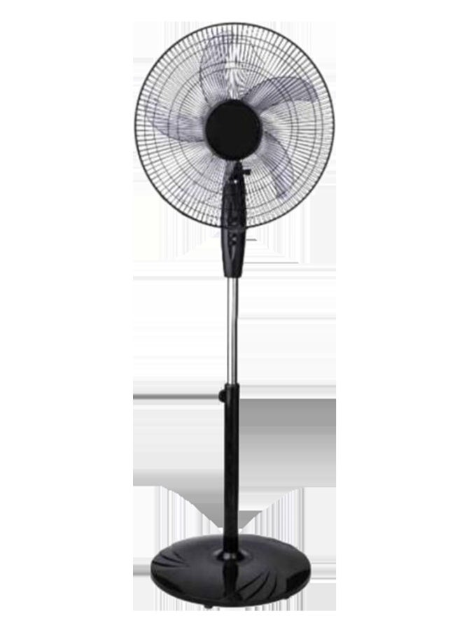 Stand Fan 16" – 60W, 3 Speeds, Full Copper Motor, 5 Blades, Timer, Black