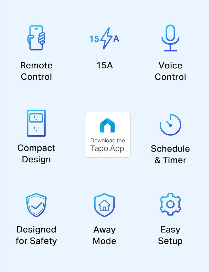 tapo TP-Link Tapo Smart Plug Mini 15A, Smart Home Wi-Fi Plug, Super Easy Setup, Compatible with Alexa & Google Home, No Hub Required, UL Certified, 2.4G WiFi Only, White, Tapo P105(4-Pack) - Image 2
