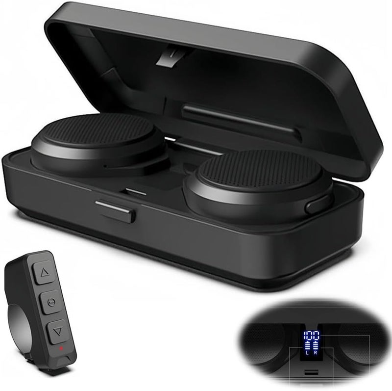 H360 Motorcycle Helmet Bluetooth Headset with Remote Control, Hi-Fi Sound, ANC Noise Reduction, 1900mAh Battery, Fast Charging Case, True Wireless Speakers - Image 1