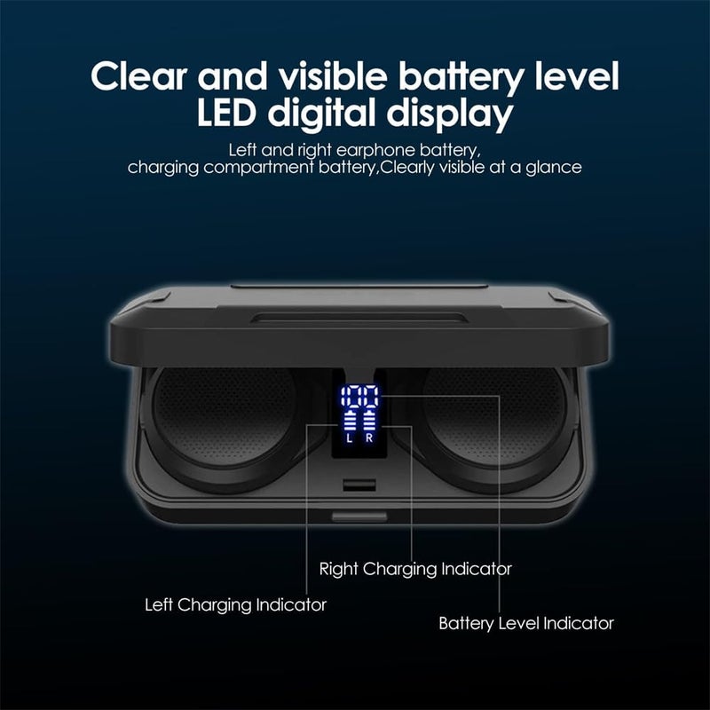 H360 Motorcycle Helmet Bluetooth Headset with Remote Control, Hi-Fi Sound, ANC Noise Reduction, 1900mAh Battery, Fast Charging Case, True Wireless Speakers - Image 4