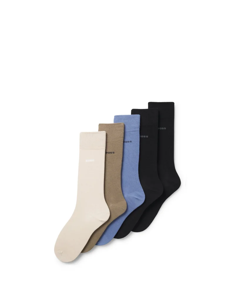BOSS Five-pack of regular-length socks in a cotton blend