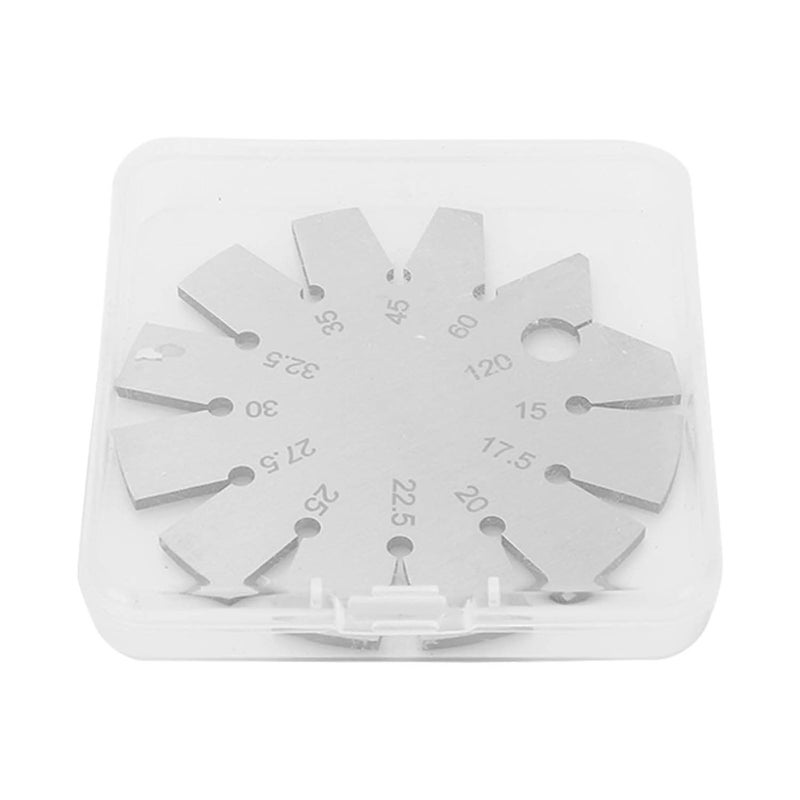 Stainless Steel Chamfer Gauge, 12 Angle Measurement Tool for Knives with Storage Box - Image 1
