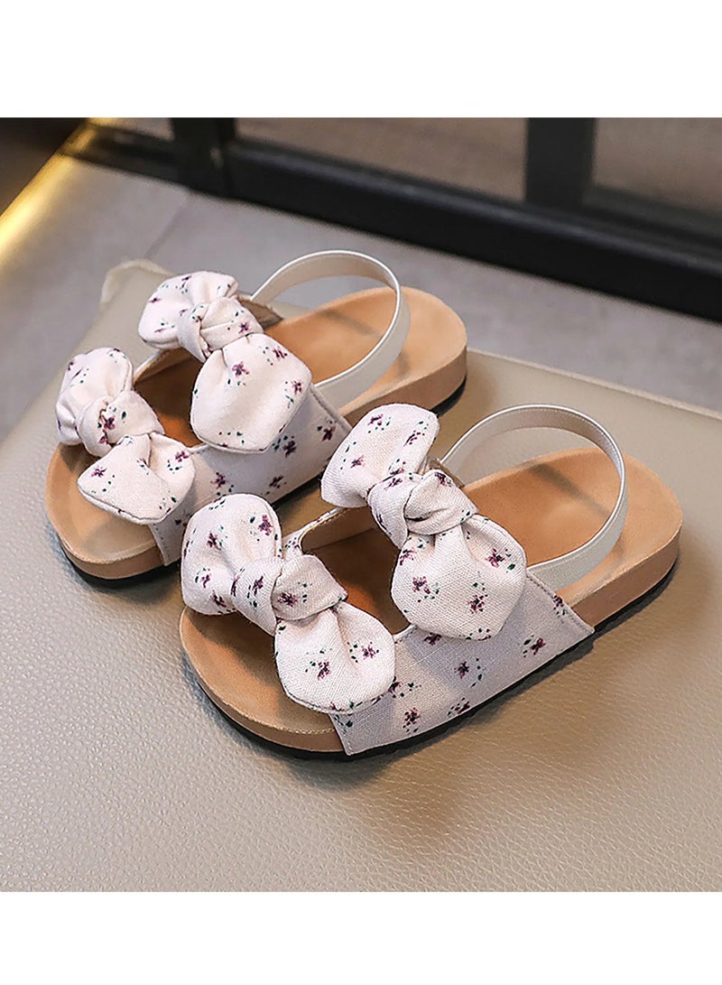 SAPS Floral Printed Bow Designed Sandals - Pale Lavender  - Image 1
