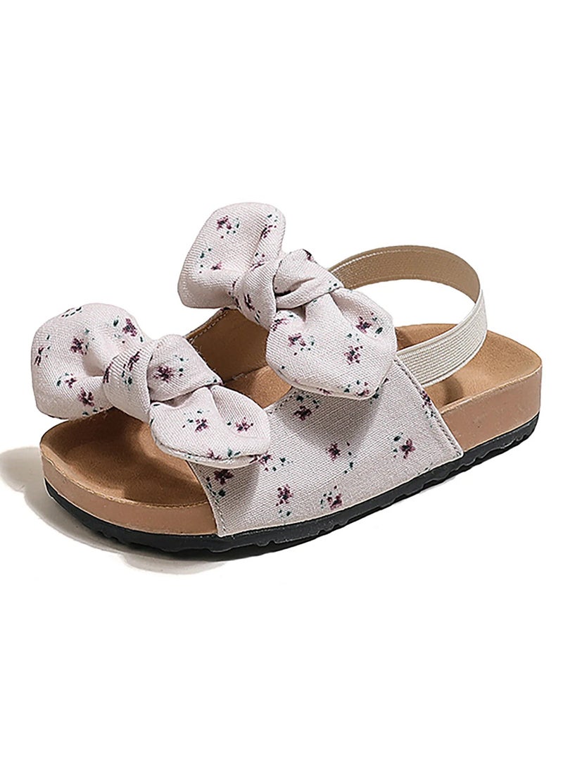 SAPS Floral Printed Bow Designed Sandals - Pale Lavender  - Image 2