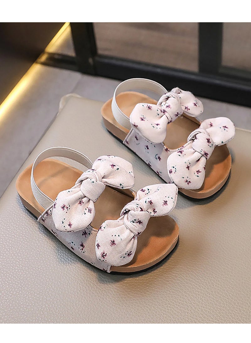 SAPS Floral Printed Bow Designed Sandals - Pale Lavender  - Image 3