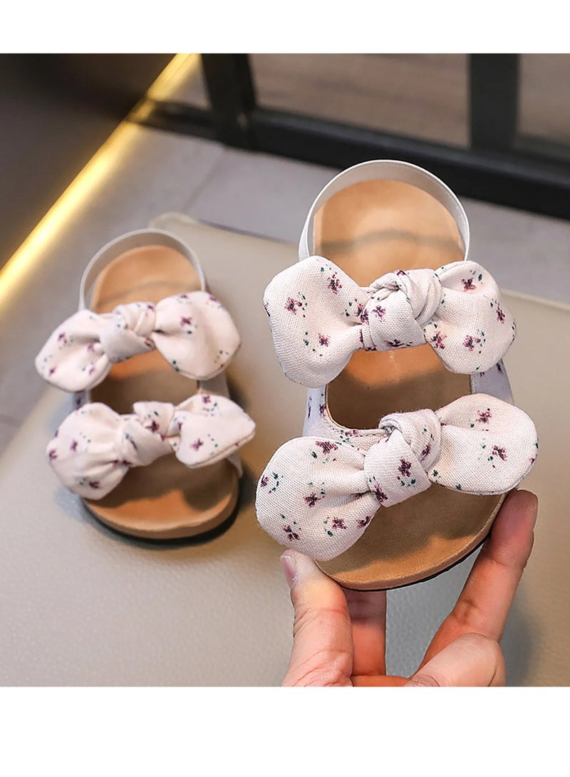 SAPS Floral Printed Bow Designed Sandals - Pale Lavender  - Image 4