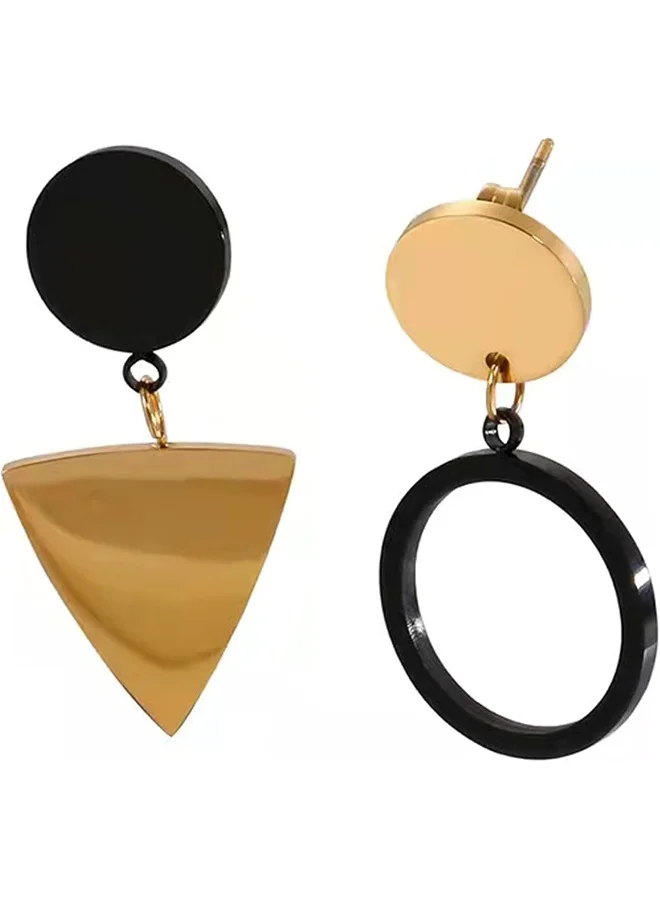 Lee Cooper Women's Stainless Steel Rose Gold/Black Plating Earrings