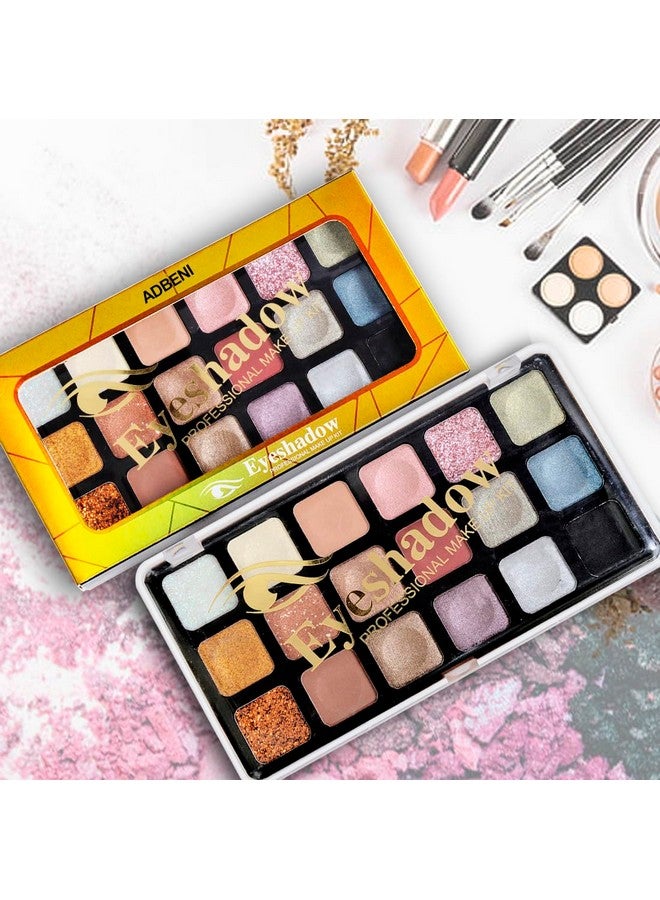 أدبيني باليت ظلال العيون اللامعة 18 لونًا 18 جم | مجموعة الطيف المبهر | إطلالات ساحرة ودخانية للعيون | تألق وإبداع لا نهاية له | 100% نباتي (الظل-02) - Image 3