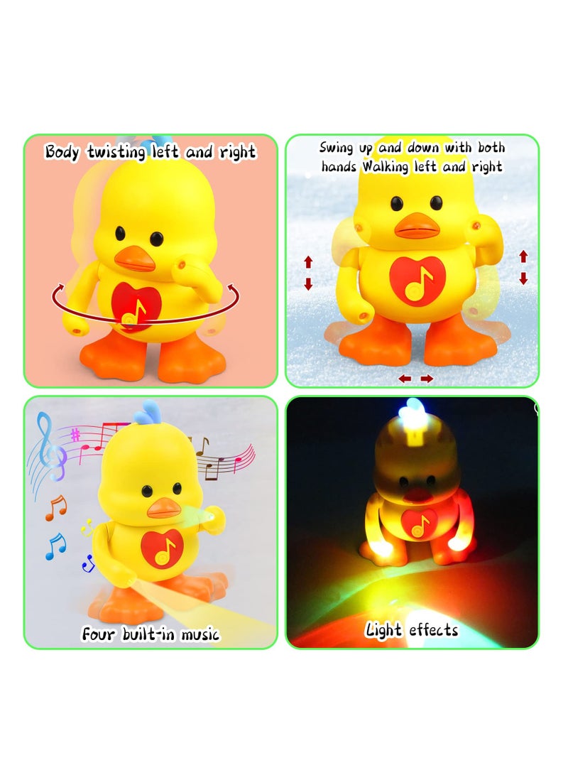 Interactive Dancing Electric Duck Toy with Music & LED Lights - Cute Yellow Cartoon Gift for Kids' Birthdays, Perfect for Boys & Girls  - Image 4