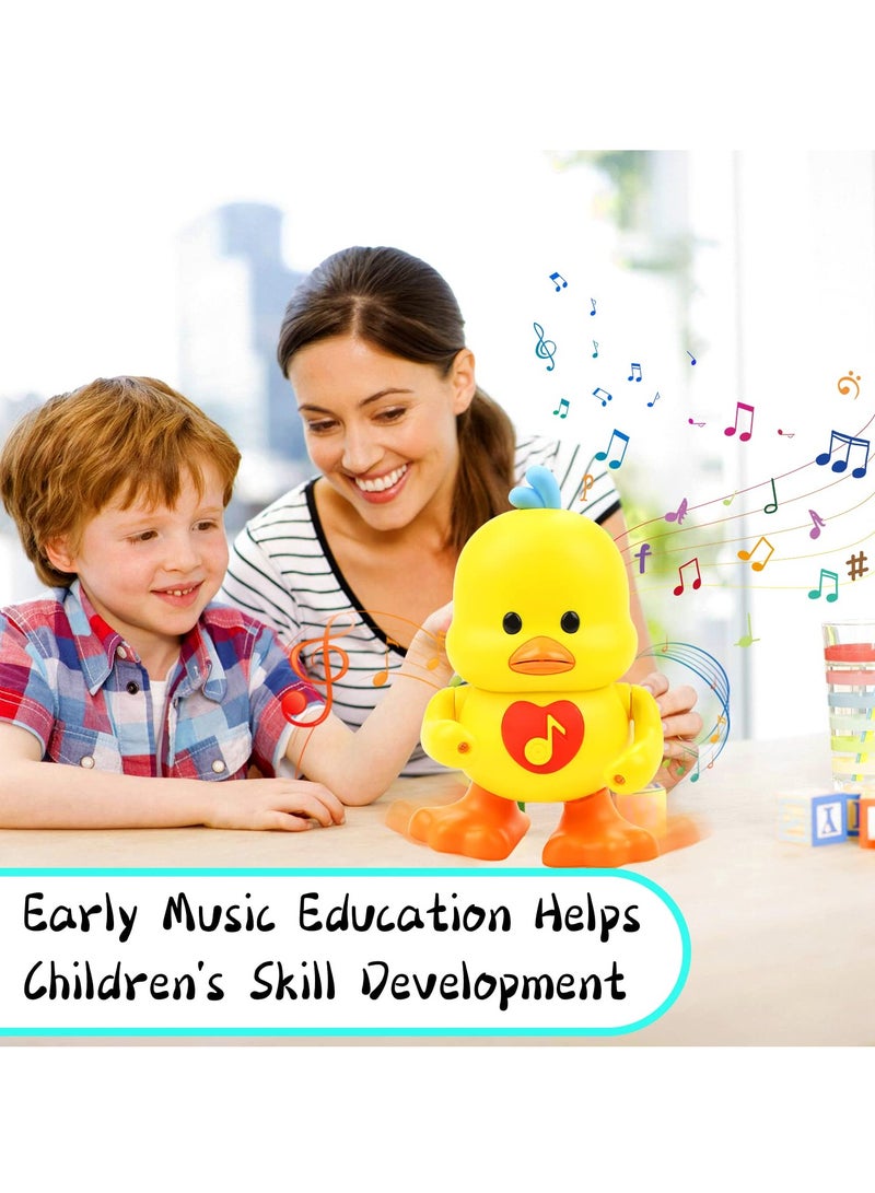 Interactive Dancing Electric Duck Toy with Music & LED Lights - Cute Yellow Cartoon Gift for Kids' Birthdays, Perfect for Boys & Girls  - Image 3