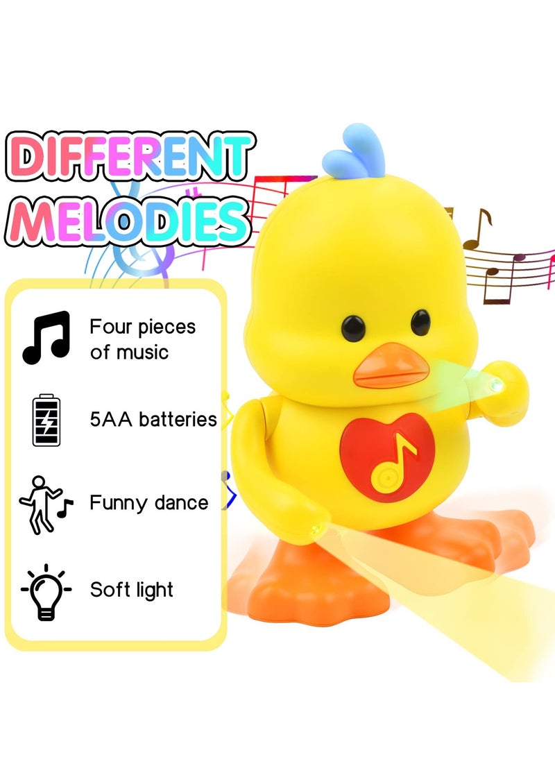 Interactive Dancing Electric Duck Toy with Music & LED Lights - Cute Yellow Cartoon Gift for Kids' Birthdays, Perfect for Boys & Girls  - Image 2