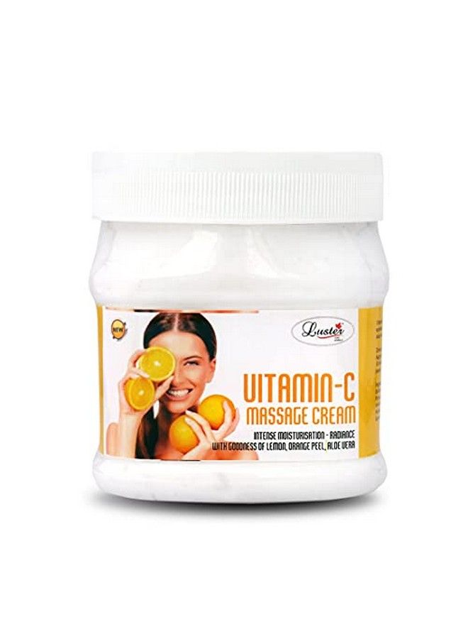 LUSTER كريم تدليك بفيتامين سي | غني بمستخلصات قشر الليمون والبرتقال والصبار | يمنح البشرة نضارة وإشراقة | كريم تدليك للوجه والجسم | للنساء والرجال | خالٍ من البارابين والكبريتات 500 مل - Image 1