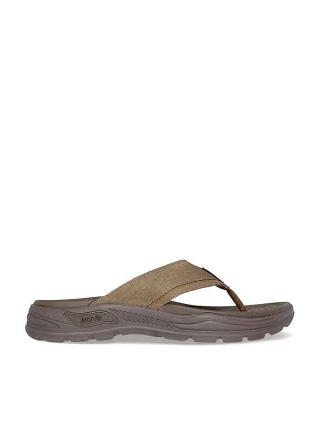 Skechers Men's Arch Fit Motley Sd-Rigel Canvas Thong Sandal, TPE, 7 - Image 1