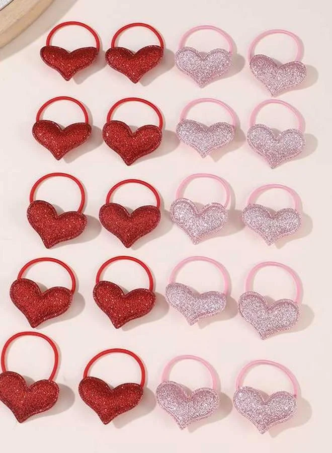 Take Two 20-Piece - Heart Hair Ties Set