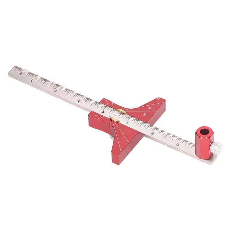 Aluminum Alloy Woodworking Ruler Dual Scale T Ruler 30 45 60 90 Degree Angle Marking Tool - Image 5