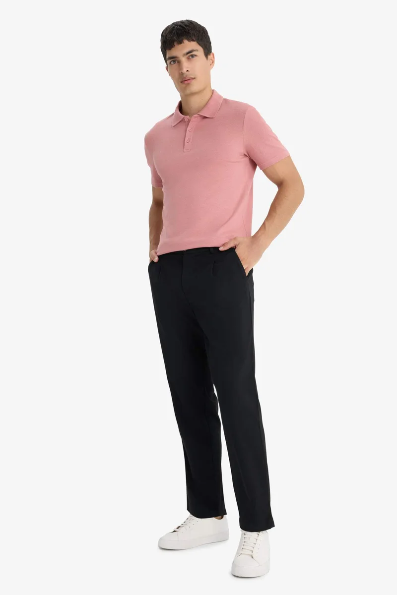 ديفاكتو Slim Fit Cotton Modal Blend Basic Polo T-Shirt