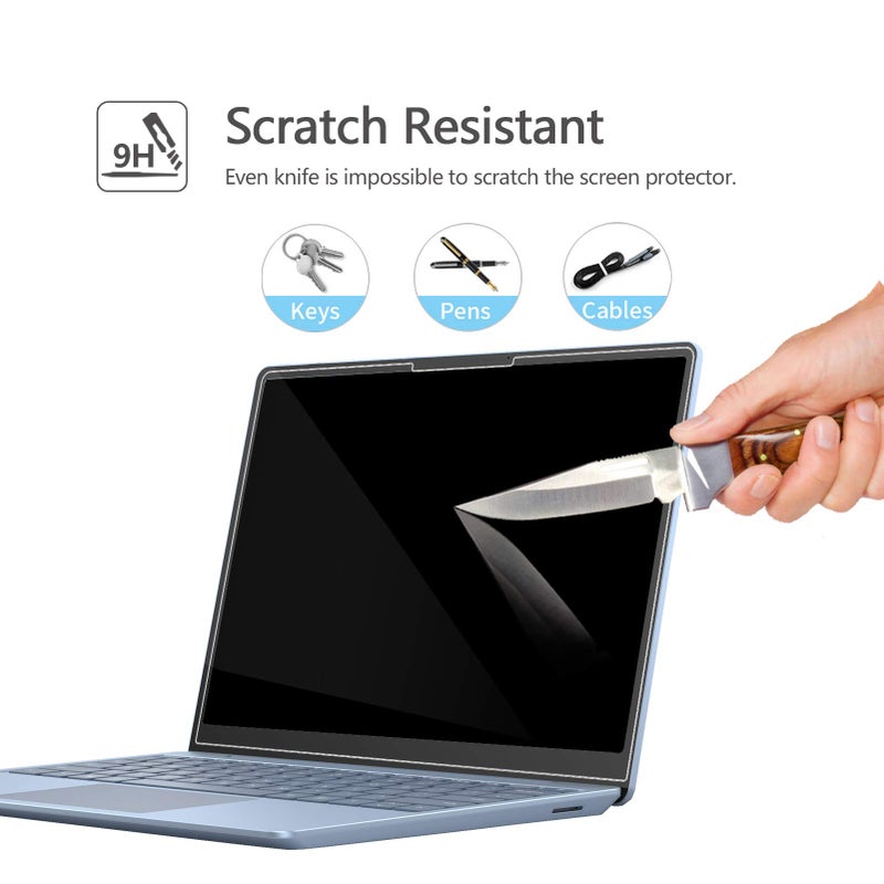 Megoo [2 pack] Surface Laptop Go 3 (2023) 12.4" Glass Screen Protector, 9H Hardness/Easy Installation/Ultra Clear/Tempered Glass, Also Compatible for Microsoft Surface Laptop Go 2/1(2020) - Image 3